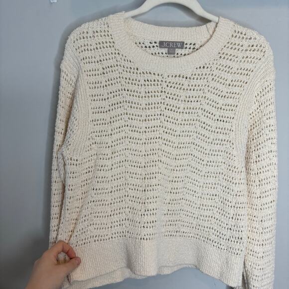 J. Crew Pointelle Crewneck Sweater - Picture 4 of 11